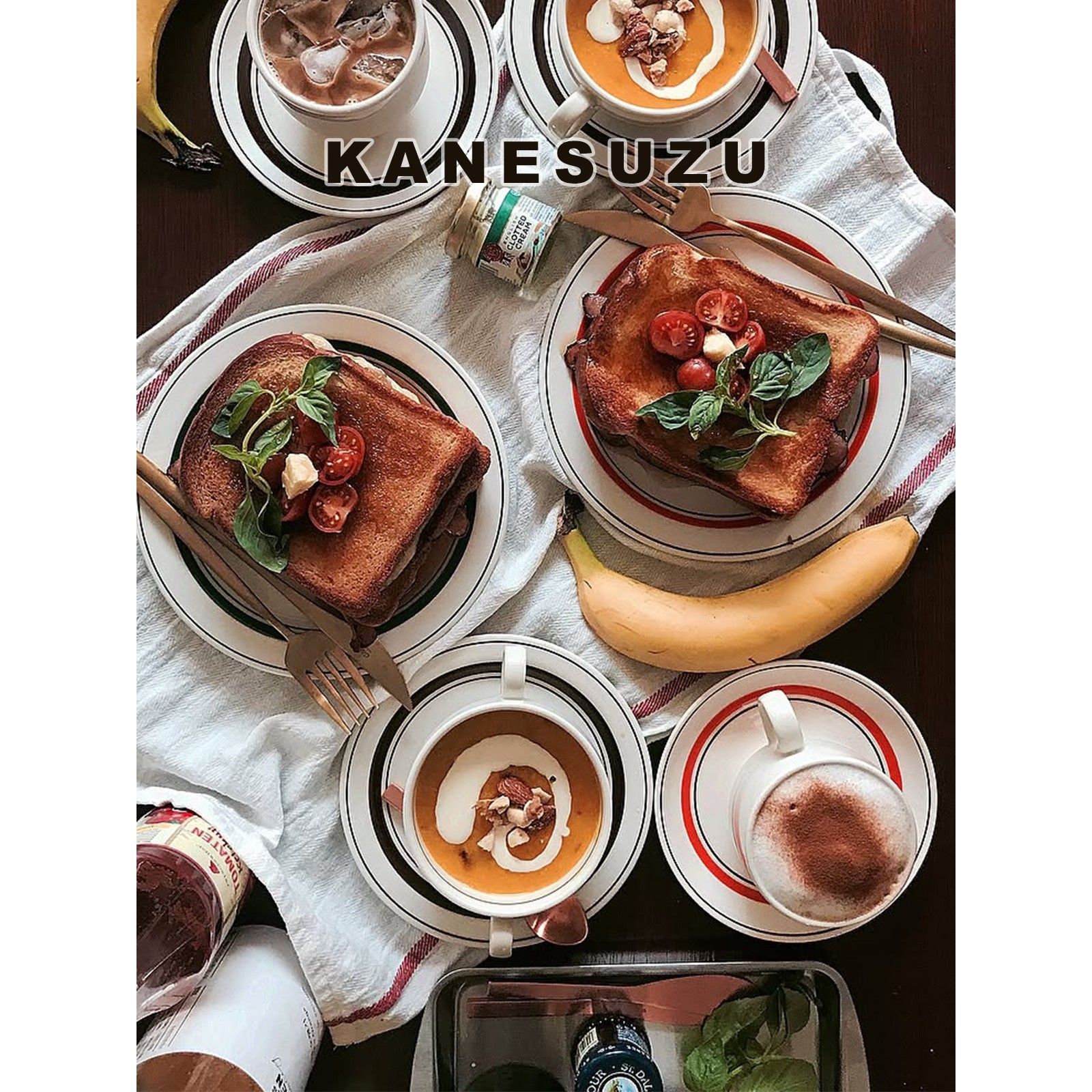 日本Kanesuzu白瓷边线瓷餐具盘子碗马克杯咖啡杯碟昭和风覆古简约