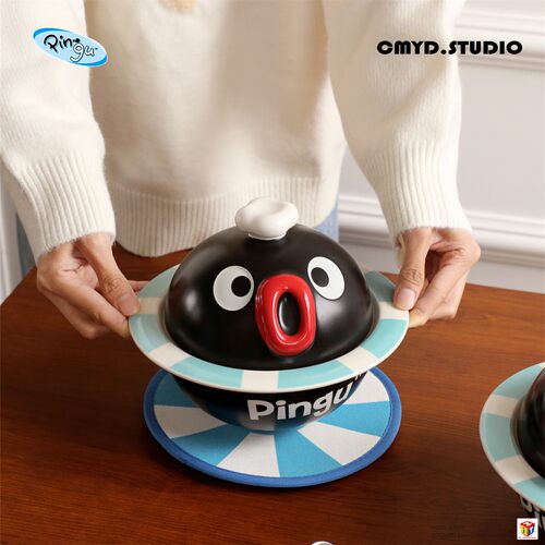 CMYD·Pingu游泳圈猪油罐陶瓷带盖子耐高温油泼辣子辣椒油餐具礼