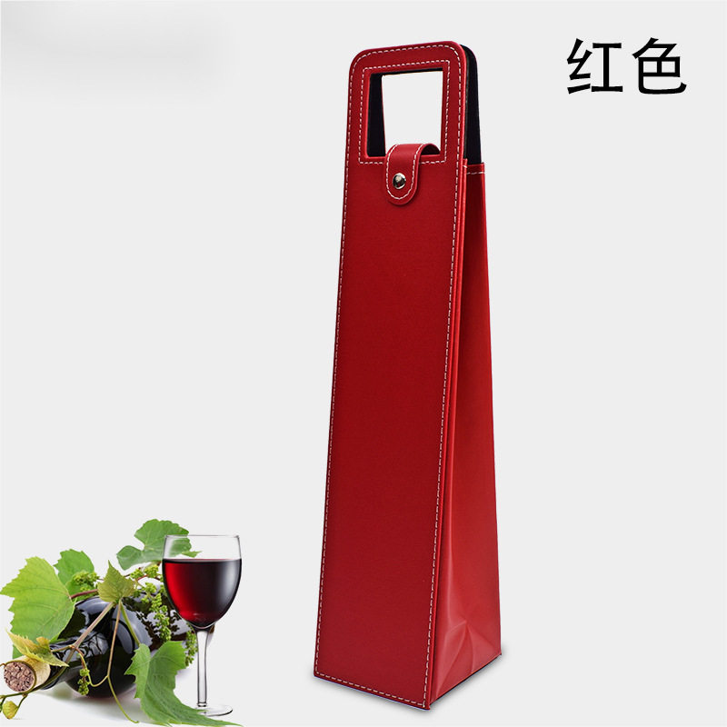 欧式复古手提红酒袋单支葡萄酒盒PU皮红酒收纳包装盒礼盒