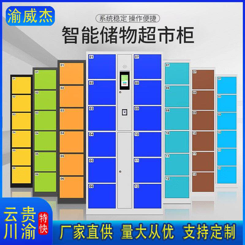 电子存包柜超市寄存柜智能储物柜商场寄存柜指纹条码柜微信柜指纹