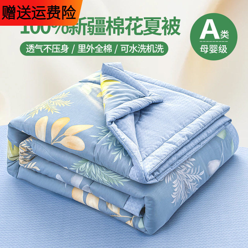 江苏南通家纺A类全棉纯棉夏凉被空调被四件套被子双人被子可机洗