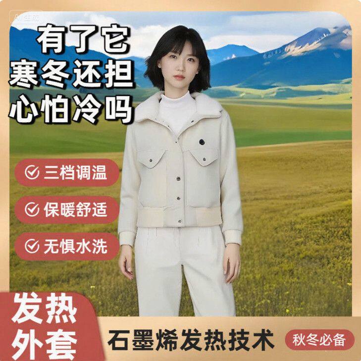 暖发热外套女2025新款秋冬加厚保暖棉服短款小个子棉衣