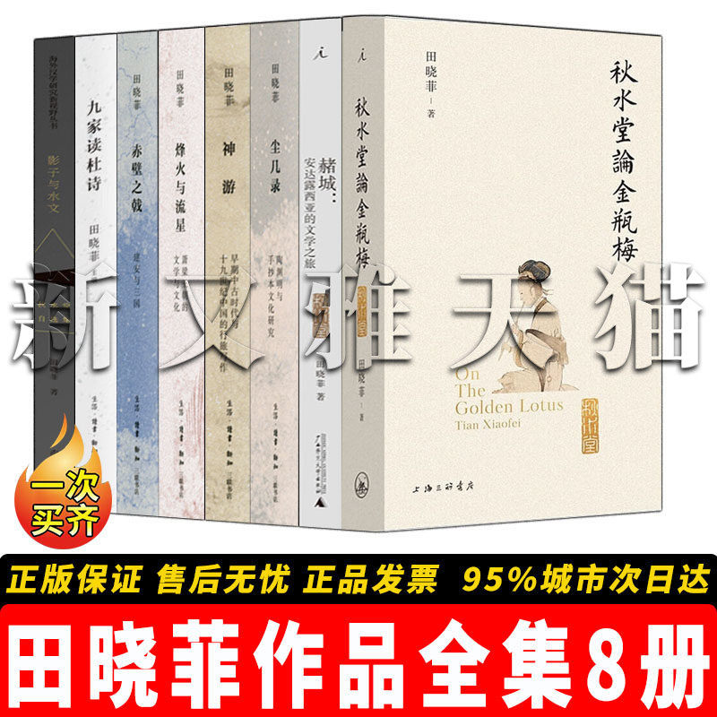 田晓菲作品全集8册 尘几录+秋水堂论金瓶梅+赤壁之戟+九家读杜诗+赭城+神游 烽火与流星+影子与水文 古典文学研究正版书籍