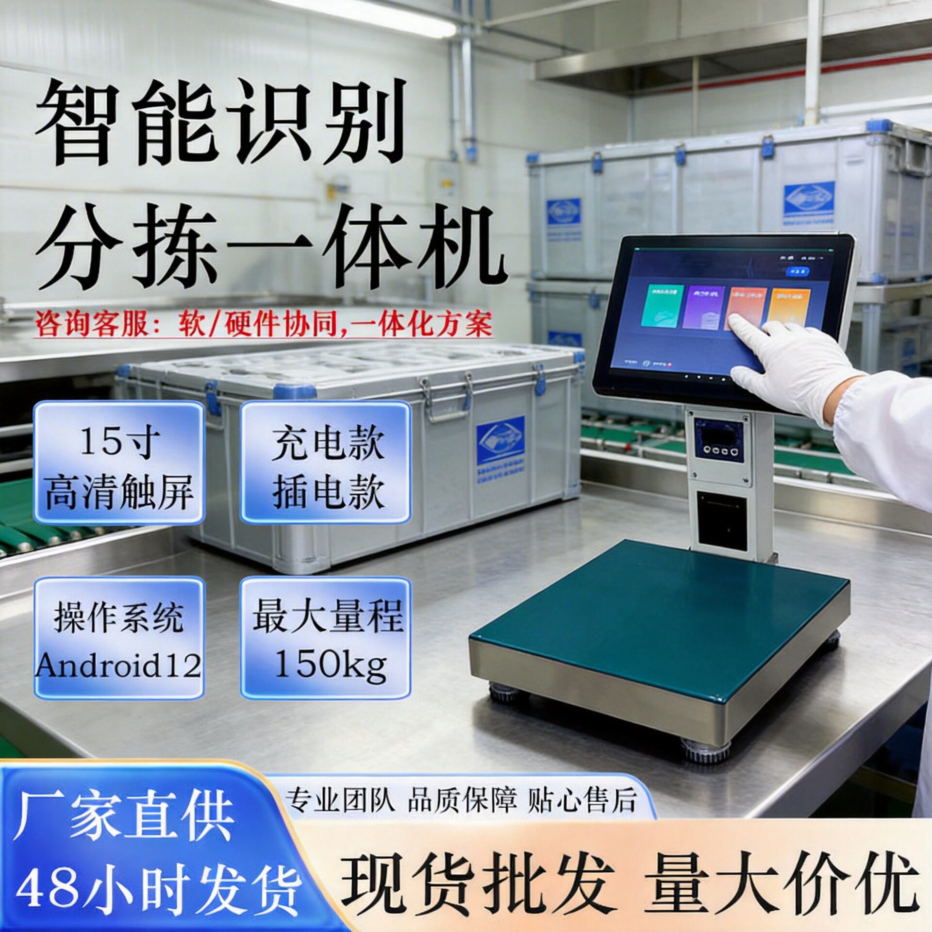 生鲜分拣秤电子台秤称重分拣一体机适用多系统溯源秤团餐食材分拣