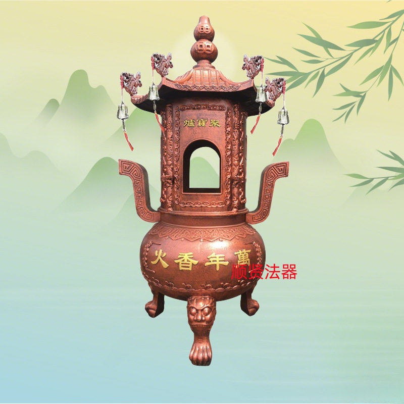 寺庙烧纸炉铸铁大香炉室外金炉祠香薰炉