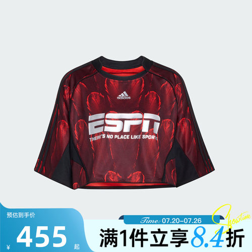 adidas阿迪达斯三叶草女子F50 AOP JSY运动休闲短袖T恤KD0502