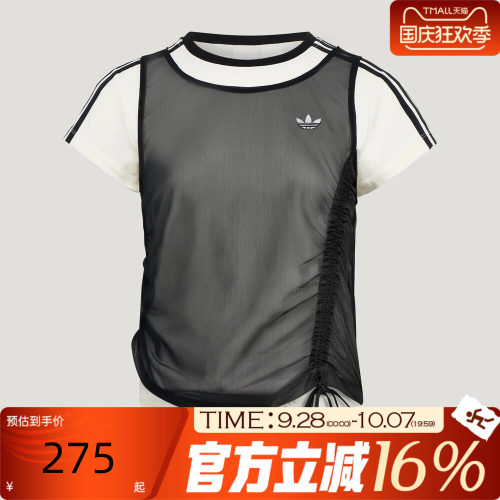 adidas阿迪达斯三叶草女子秋CALI TEE W运动休闲短袖T恤LF2341