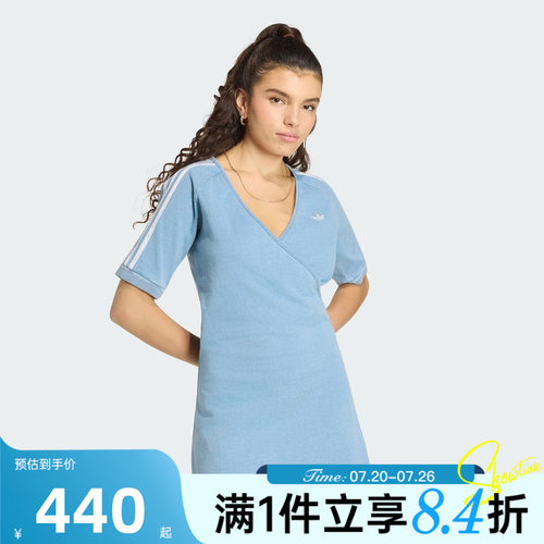adidas阿迪达斯三叶草女子DENIM DRESS运动休闲连衣裙KZ5056