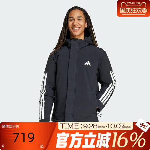 adidas阿迪达斯男子冬3S HOODED INS J运动休闲棉服外套JY8303