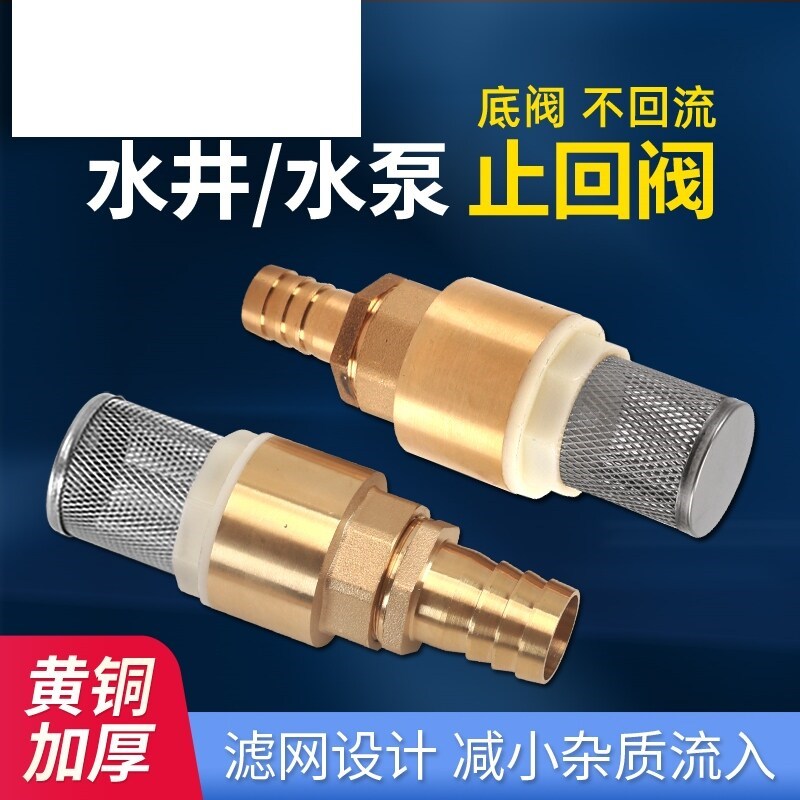 铜宝塔嘴井底阀带虑网止回阀自吸泵进水过滤防到流弹簧止逆阀插管