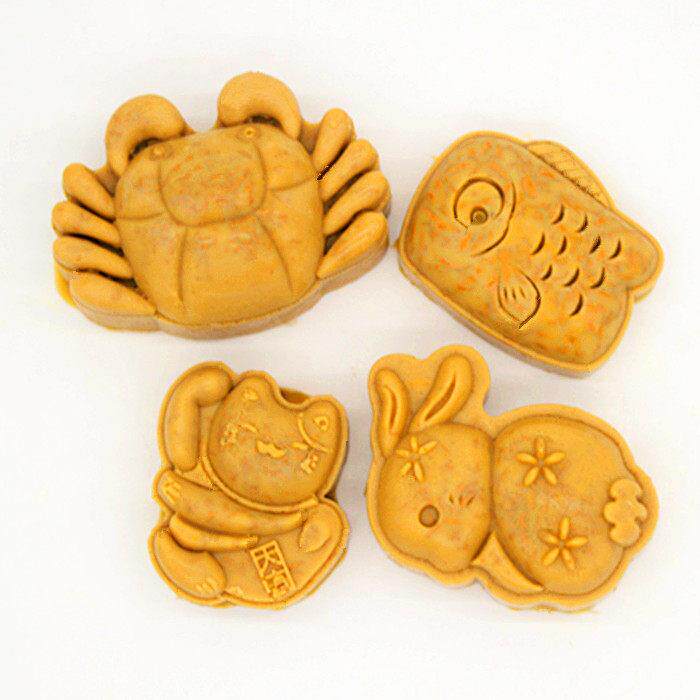 月兔 螃蟹 招财猫 鱼冰皮月饼模 广式月饼模 糕点模 硅胶模具