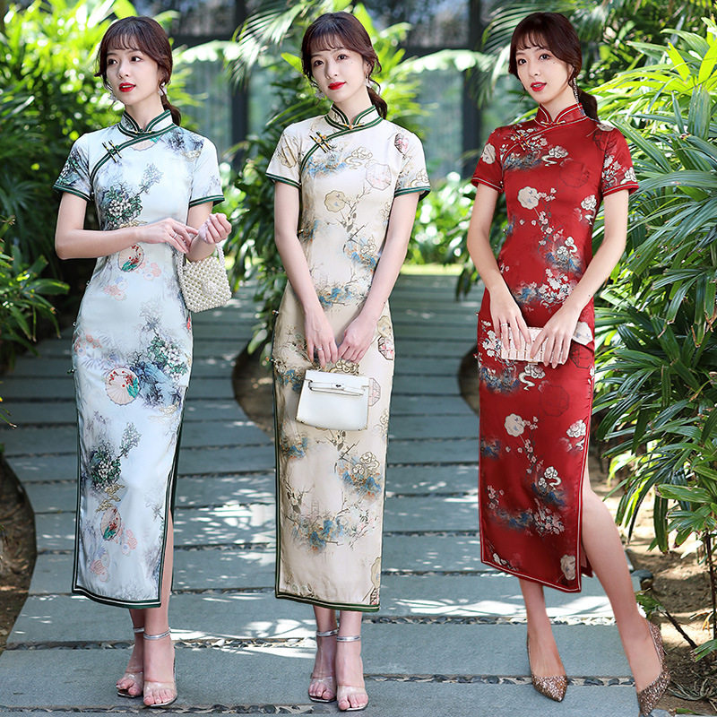 2026新款{断码特价}花萝印旗袍