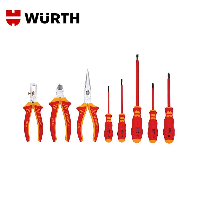 德国WURTH伍尔特绝缘工具套装VDE电工钳子螺丝刀改锥071401