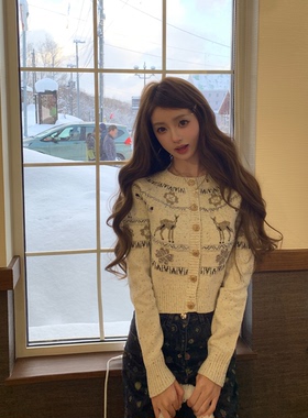 你的懒懒llan【小樽情书】25N菲尔岛重工松弛感圣诞滑雪毛衣开衫