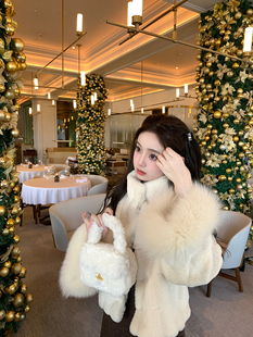 你的懒懒llan 发财小团子 环保毛狐狸毛皮草女秋冬