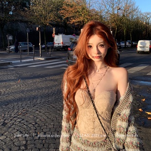 你的懒懒llan【塞纳画刊】高位DU家定制 加绒立体刺绣蕾丝抹胸女