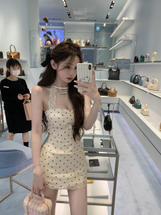 新款 你 波点蕾丝拼接连衣裙女2025季 miu贵贵千金 懒懒llan