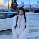 高级感蝴蝶结珍珠系带真狐狸毛皮草女 Dora蝴蝶结 你 懒懒llan