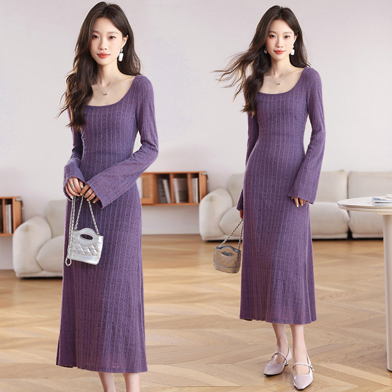 2026新款法式复古气质收腰显瘦连衣裙女高级感小众设计感长袖裙子