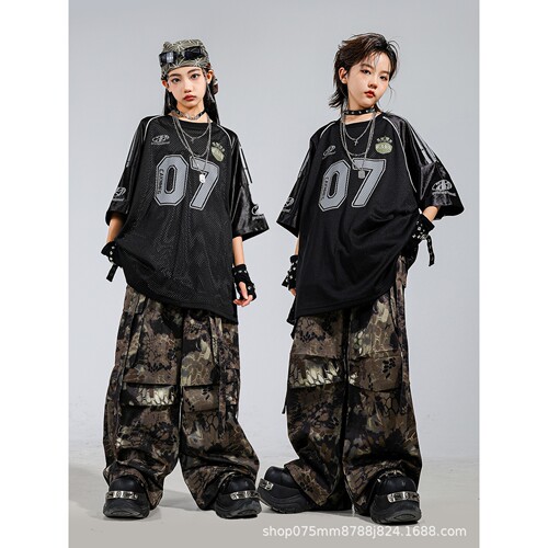 2026新款儿童街舞潮服男童嘻哈hiphop表演服女童爵士舞服装