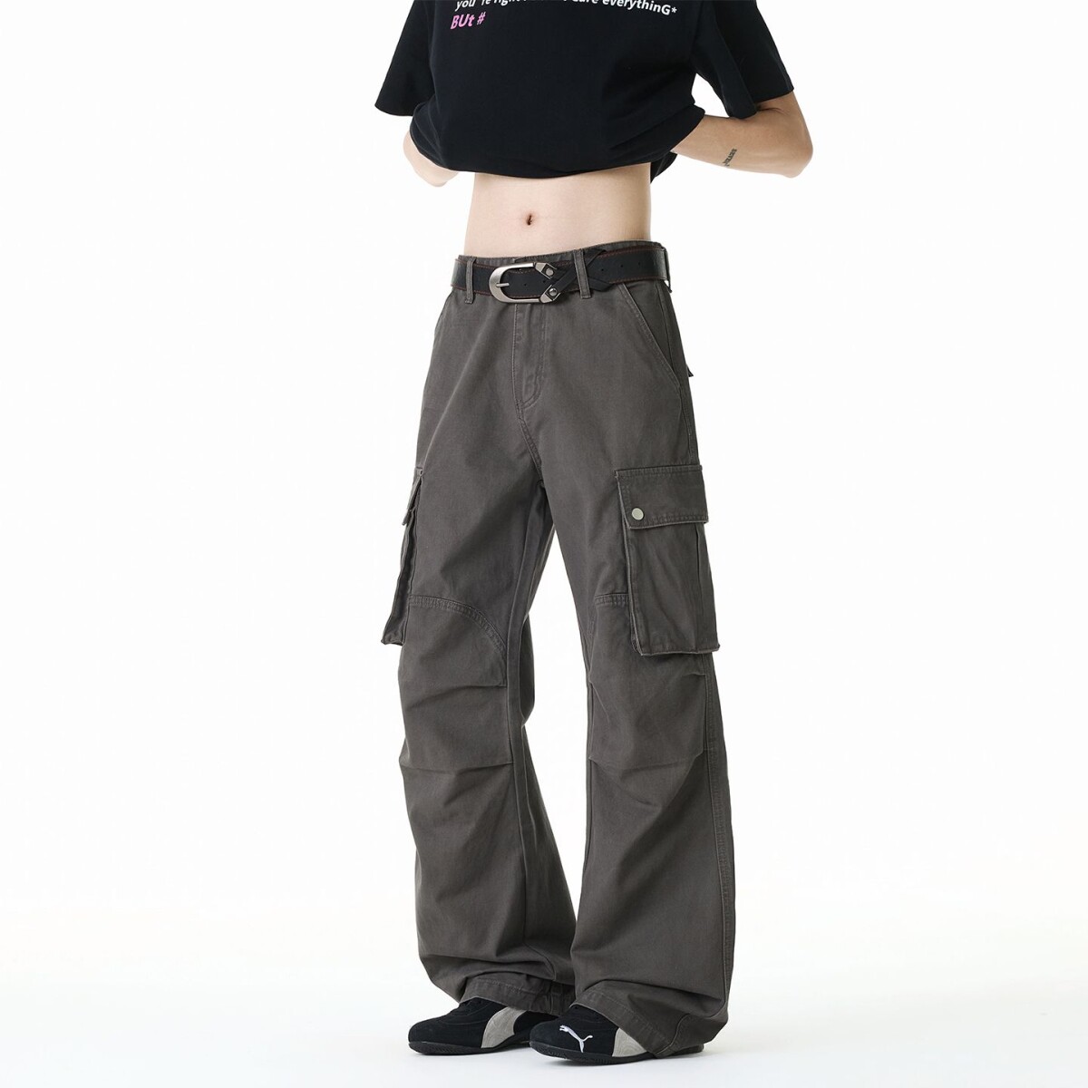 nologo official美式复古工装休闲伞兵裤男女同款宽松直筒阔腿裤