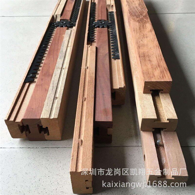 餐伸缩实中凸木Kax0998中凹节实木滑轨 家装三木制导轨 功能餐桌