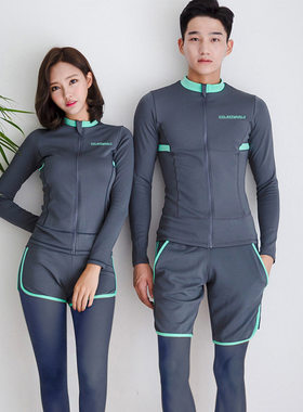 2026新款韩国情侣潜水服女水母衣男浮潜服长袖泳衣速干冲浪分体防