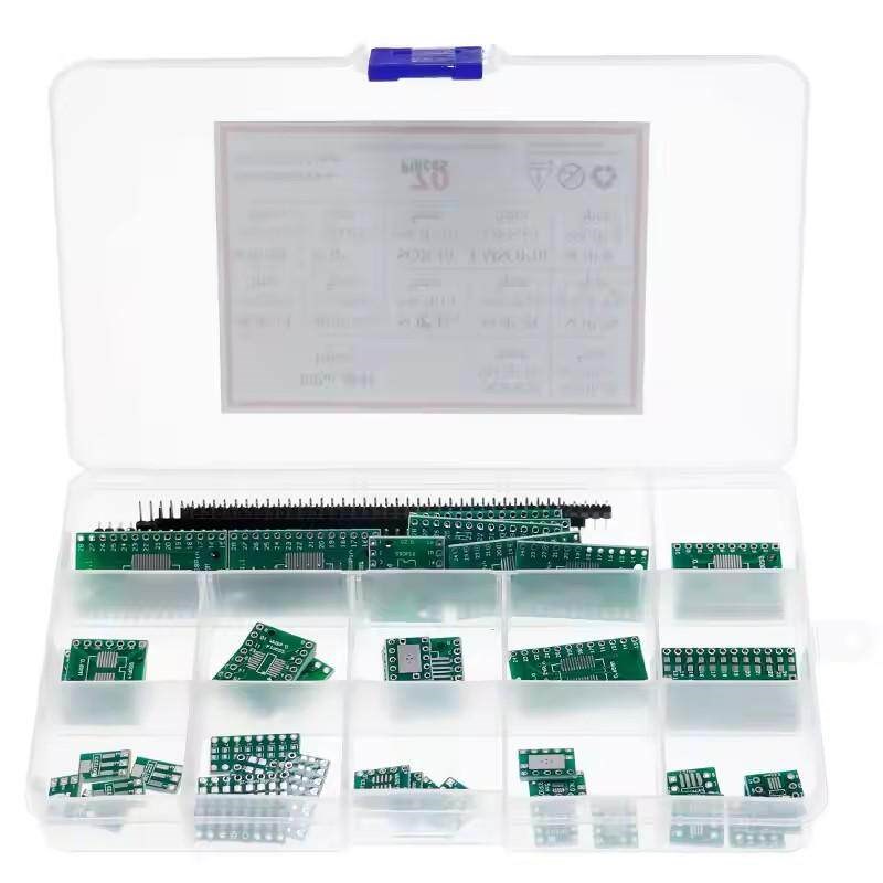 70PCS PCB板套件盒SMD转DIP适配器转换板SOP8 SOP10 SOP14 SOP16