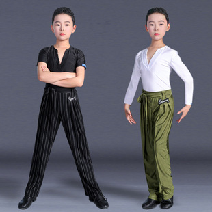 2026新款专业儿童少儿男拉丁舞服男童男孩男生训练练功服服装套装
