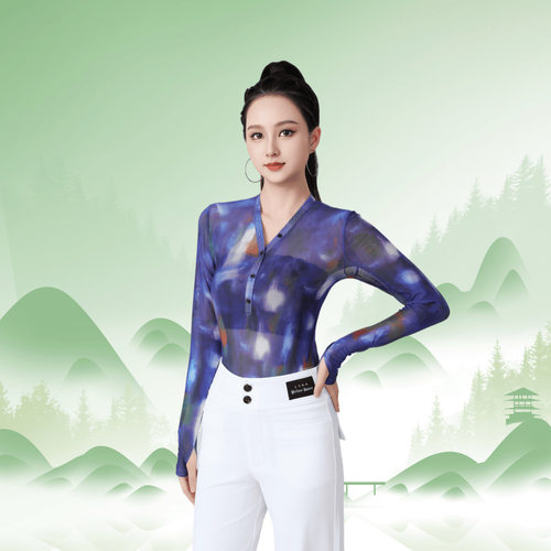 2026新款吉特巴夏季拉丁舞女成人摩登舞服装立领练功服广场舞跳舞