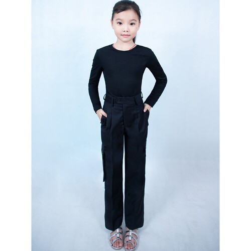 2026新款男女儿童长袖套装多口袋舞蹈服拉丁舞广场舞交谊舞服练功