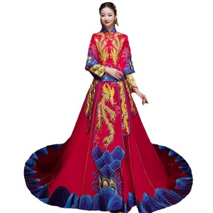 2026新款秀禾服新娘春夏龙凤褂中式结婚礼服红色长款大拖尾秀和服