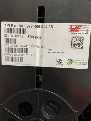 9774060243R [ROUND STANDOFF M2X0.4 STEEL 6MM] 全新原装进口
