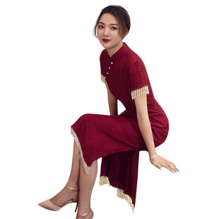 2026新款旗袍敬酒服2025新款春季新娘结婚婚礼改良蕾丝中长款订婚