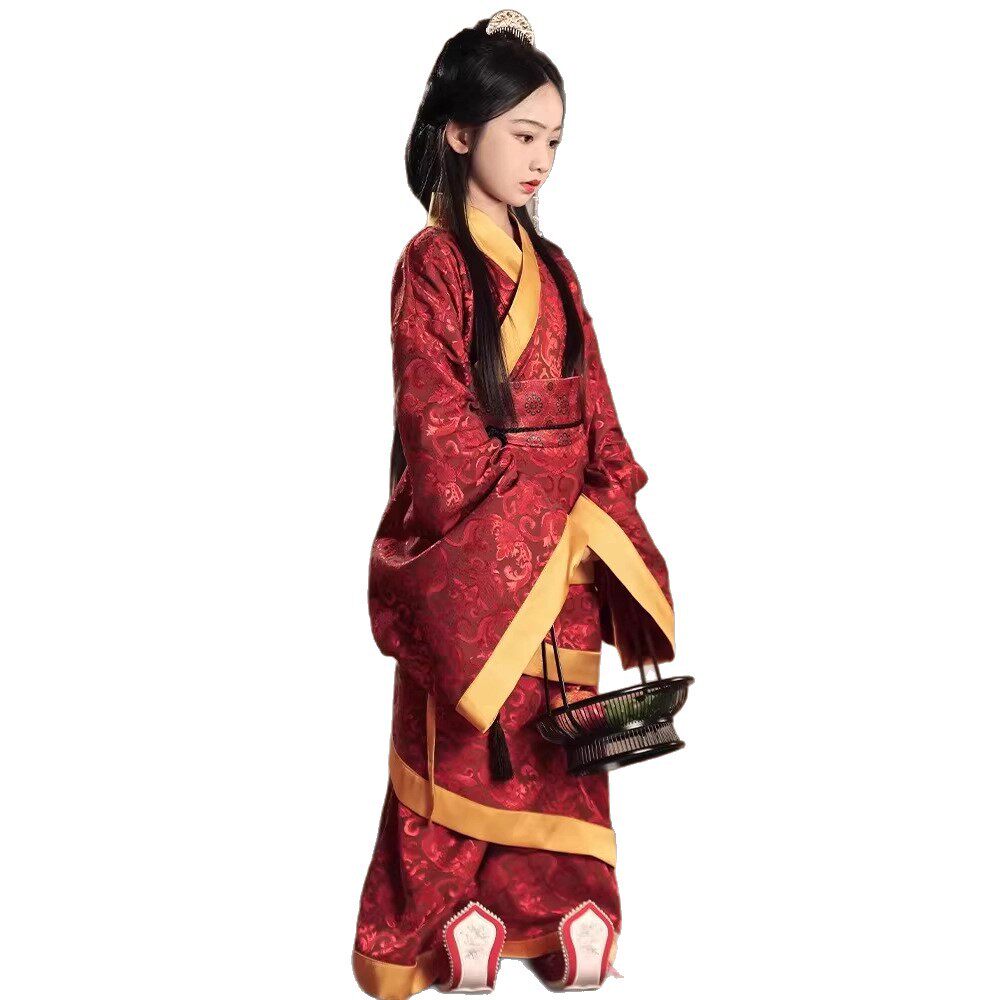 2026新款原创汉服女童战国袍复原曲裾袍秦汉风礼服国风古装演出服