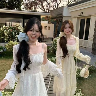 2026新款法式初恋吊带连衣裙子开衫两件套装夏季海边度假仙女绝美