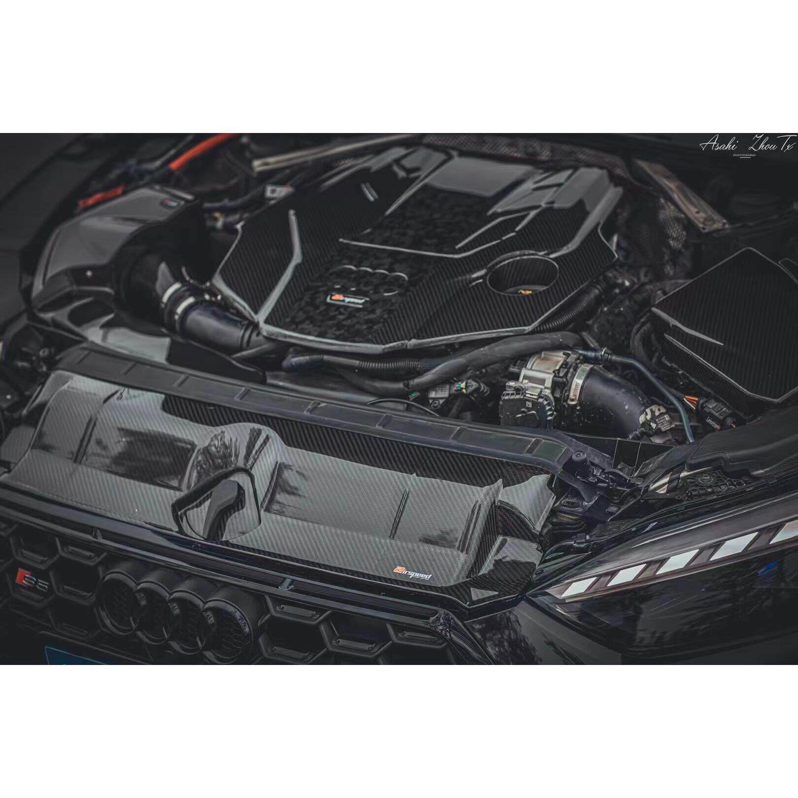 改装AIRSPEED碳纤维进气风箱改装冬菇头适配奥迪B9 S4/S5/RS4/RS5