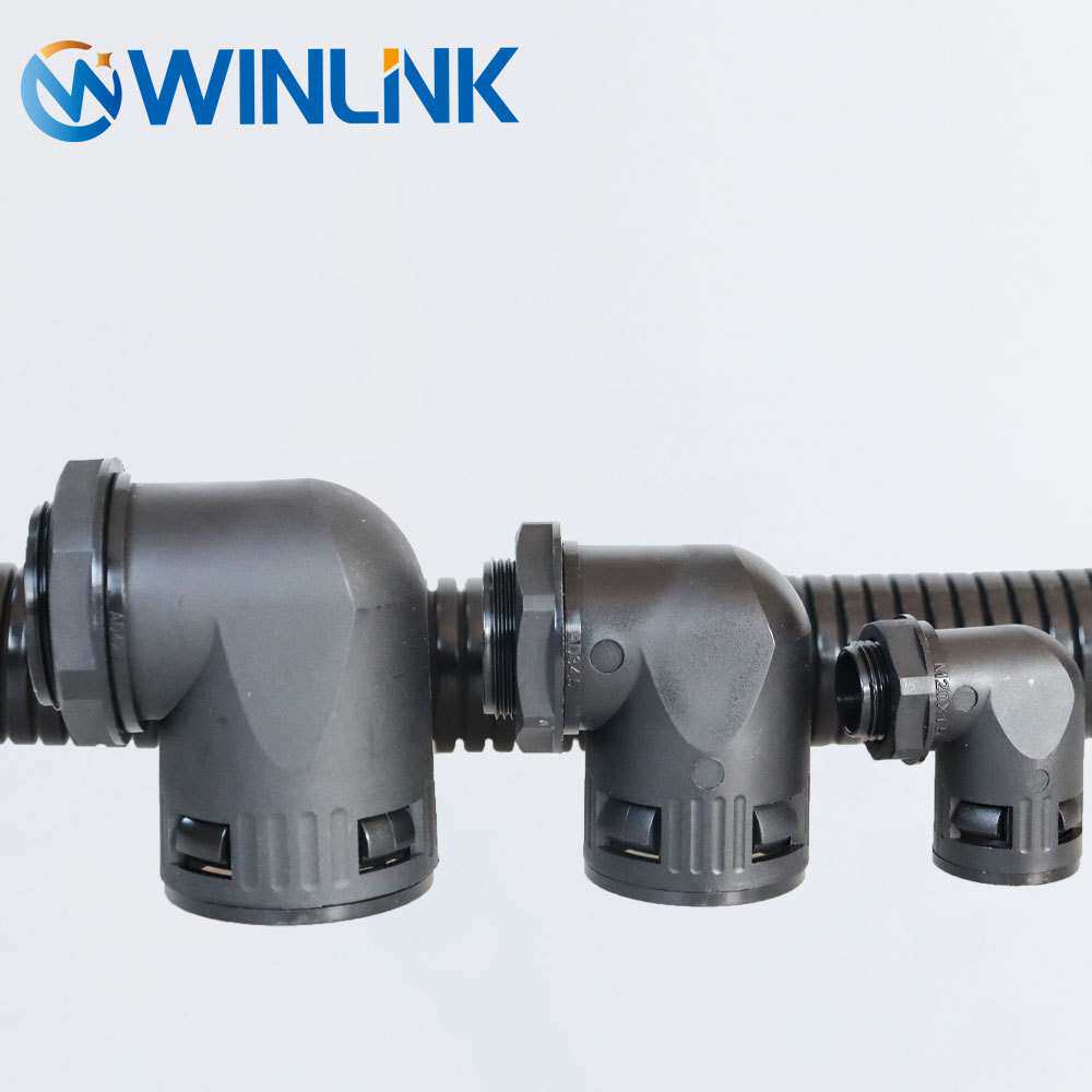 威联科WINLINK 90度弯角尼龙波纹管快速接头RW机器人穿板软管弯头