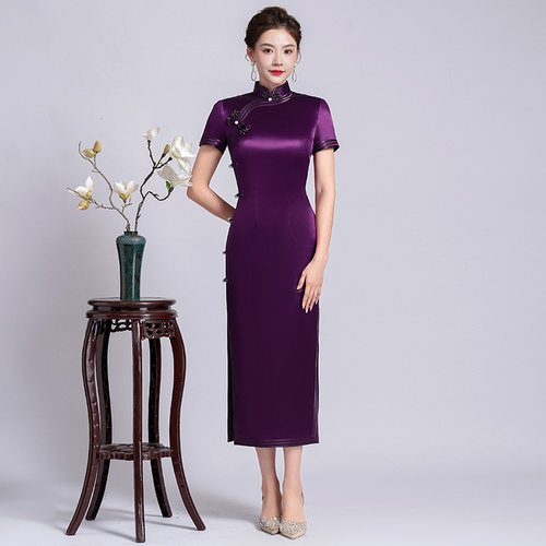 2026新款妈妈婚宴装礼服女春夏季高贵喜婆婆结婚旗袍大码旗袍裙高