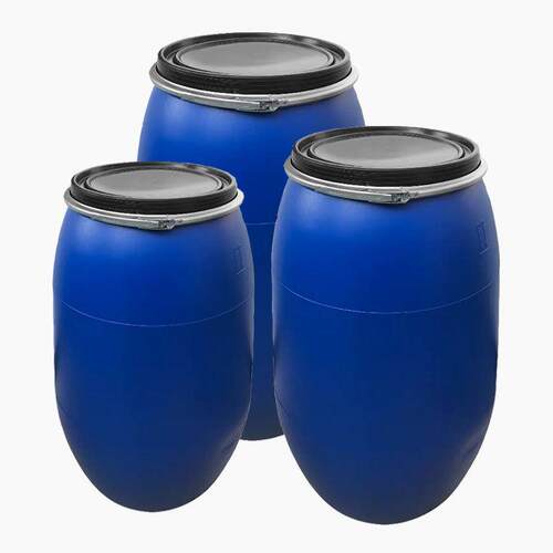 加厚60升法兰桶蓝色120kg化工废液桶200kg铁箍桶抱箍桶酵素食品桶
