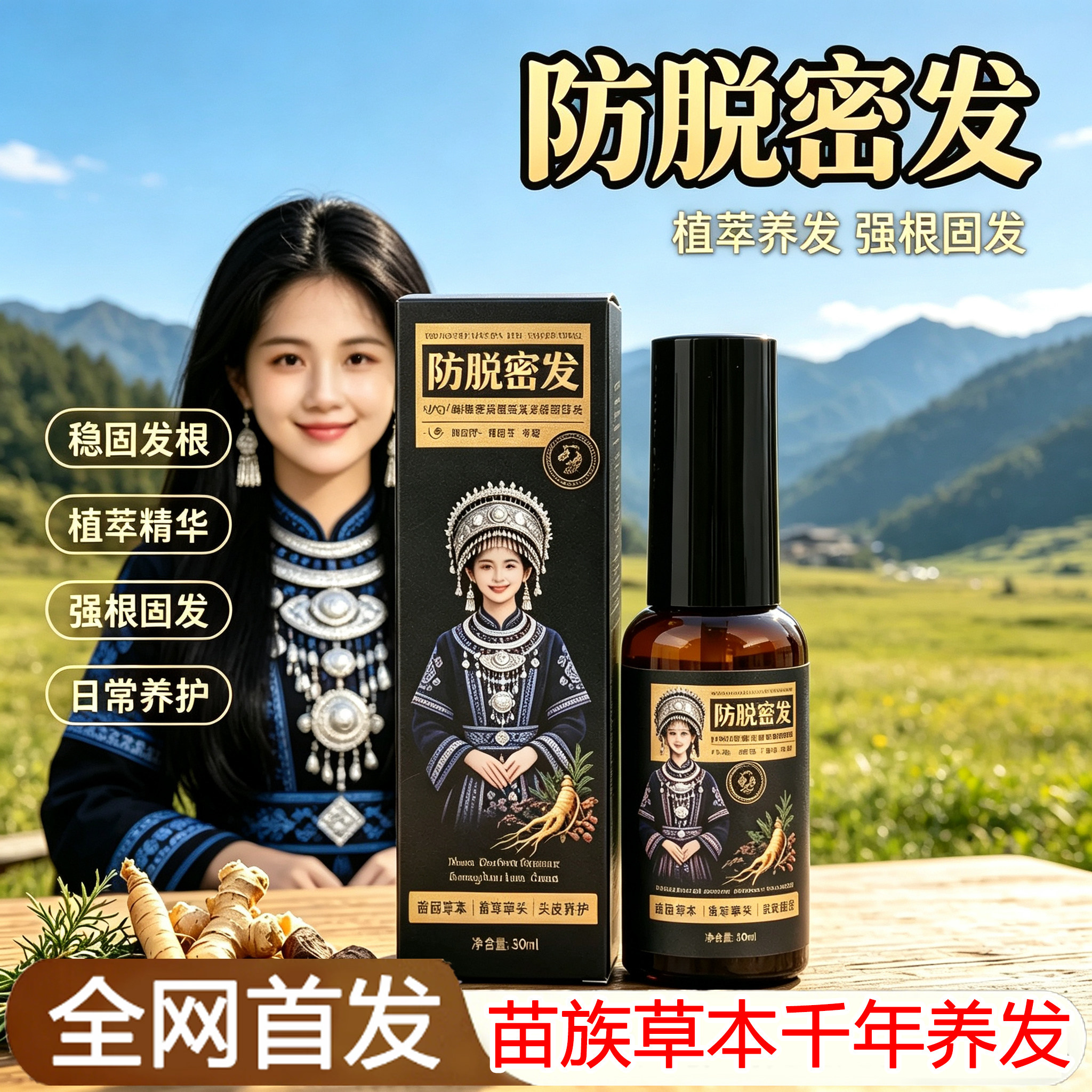 DYEY防脱固发密发精华液【正品保障拍一发三】草本植萃添加官方