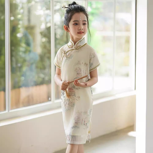 2026新款新中式复古连衣裙女童夏季儿童甜美小清新改良国风旗袍裙