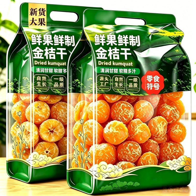 正宗甘草金桔干九制柑橘干泡水清凉天山蜜饯雪桔休闲即食润喉零食