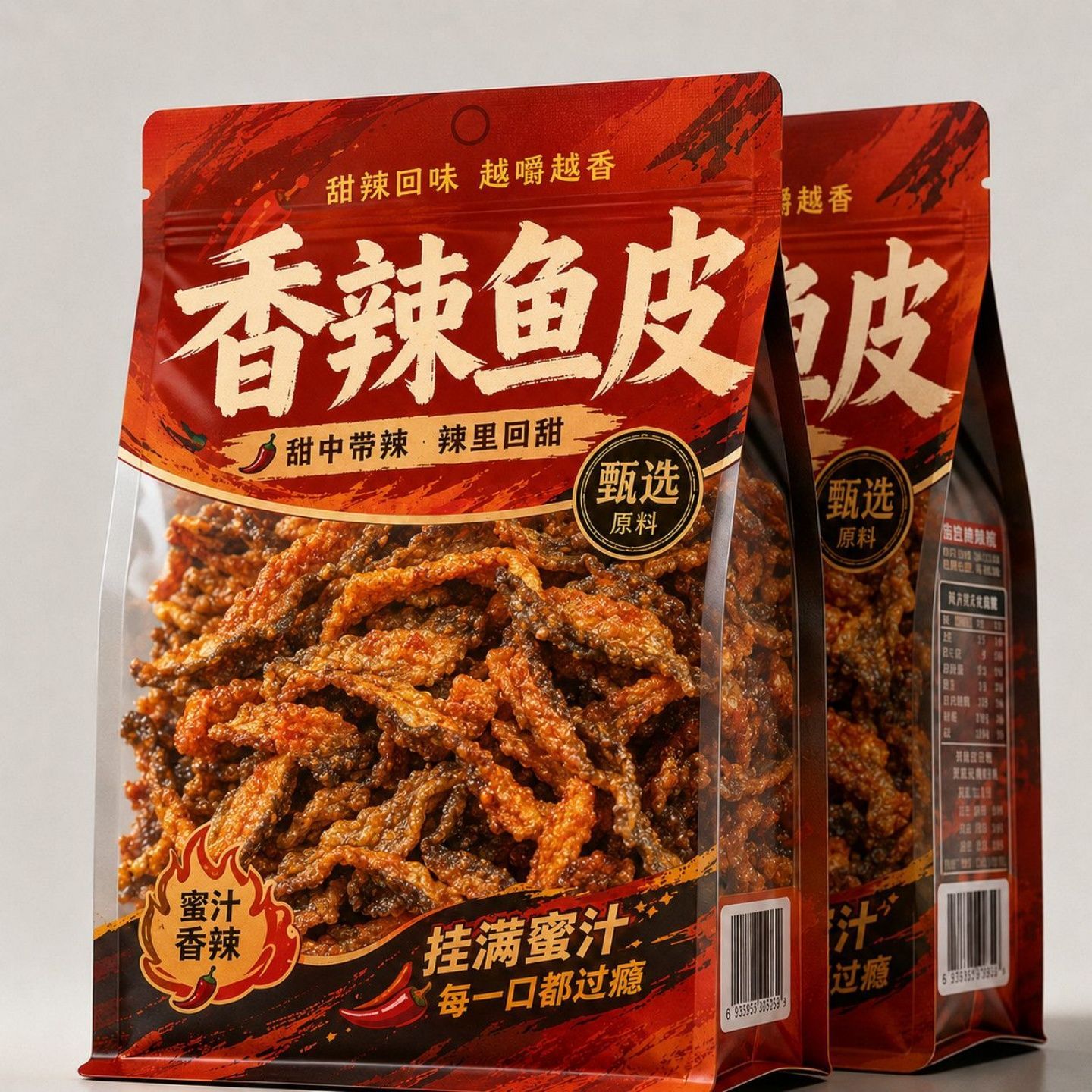 【净重】香辣鱼皮蜜汁新鲜甜辣海鲜鱼产蜜汁鱼皮高品质大袋装250g