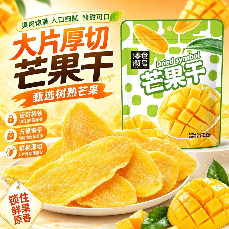 【一斤特价】原切厚片芒果干软糯酸甜果脯蜜饯水果干网红休闲零食