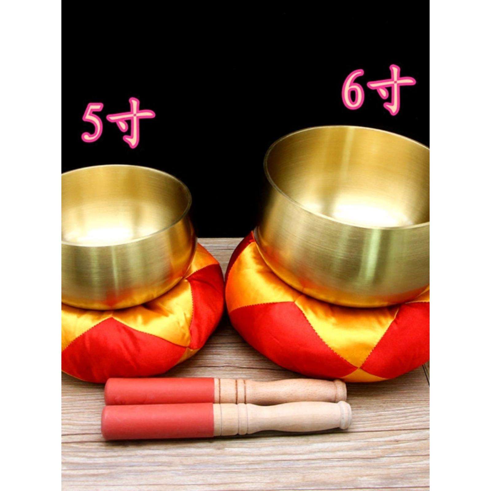加厚铜磬铜庆静心钵盂佛音碗庆引罄修行钵纯铜法器日式光身庆铜钵