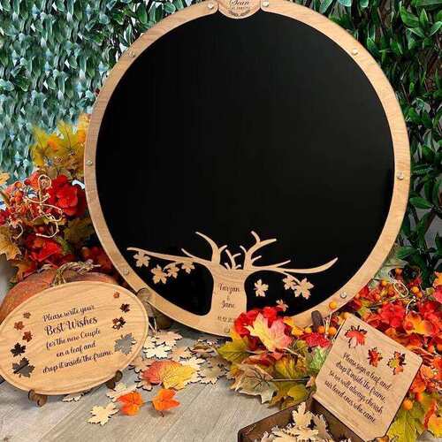 Wedding Guest Book 跨境婚礼祝福语留言毕业赠言木质工艺品