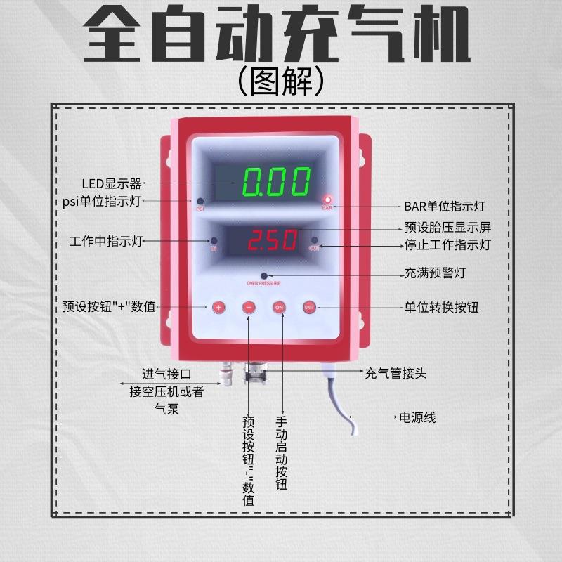 高充气机汽车轮胎打气机预设充满自停电子数显防水防锈高压智能