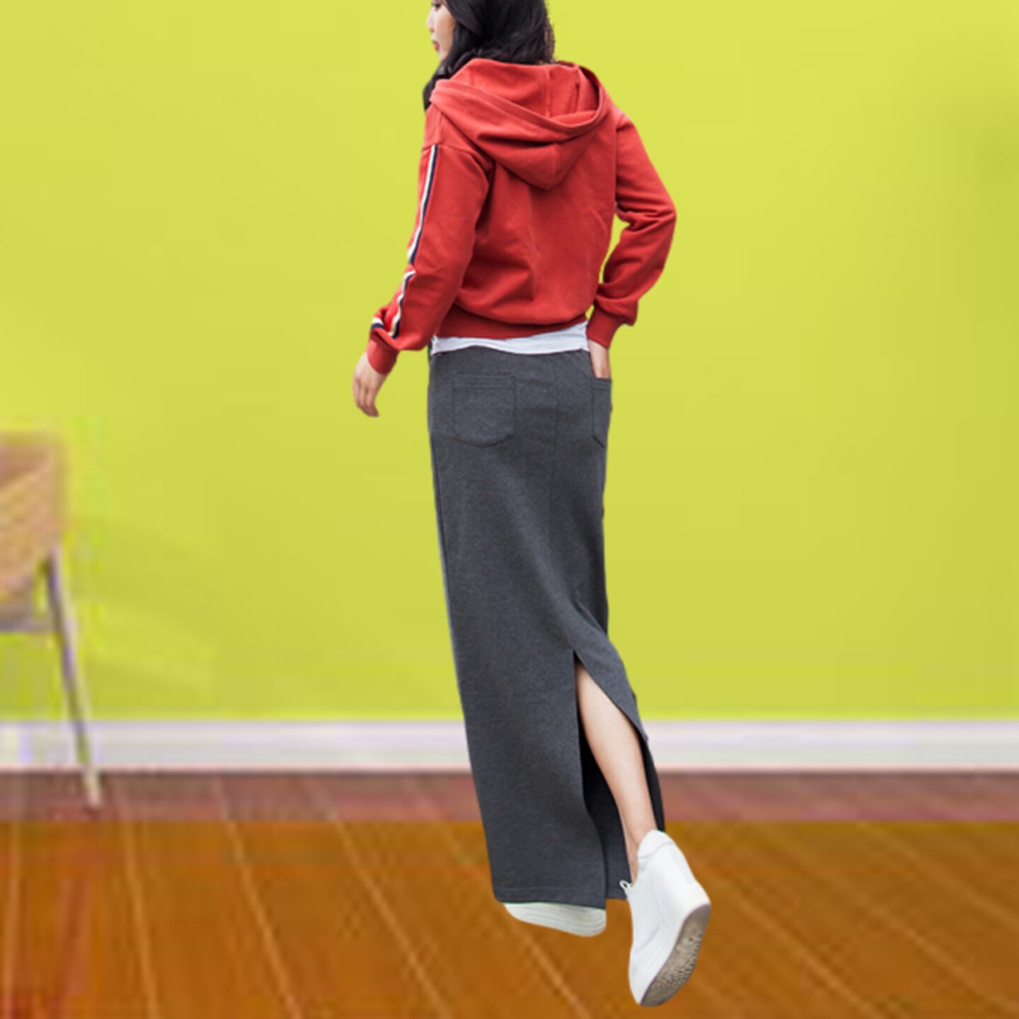 半身裙女秋冬中长款a字加厚外穿高腰百搭黑色小新矮个子胖mm大码