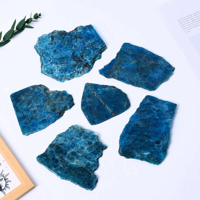 天然蓝磷灰片水晶原石装饰品矿石摆件家居工艺品装饰跨境热销